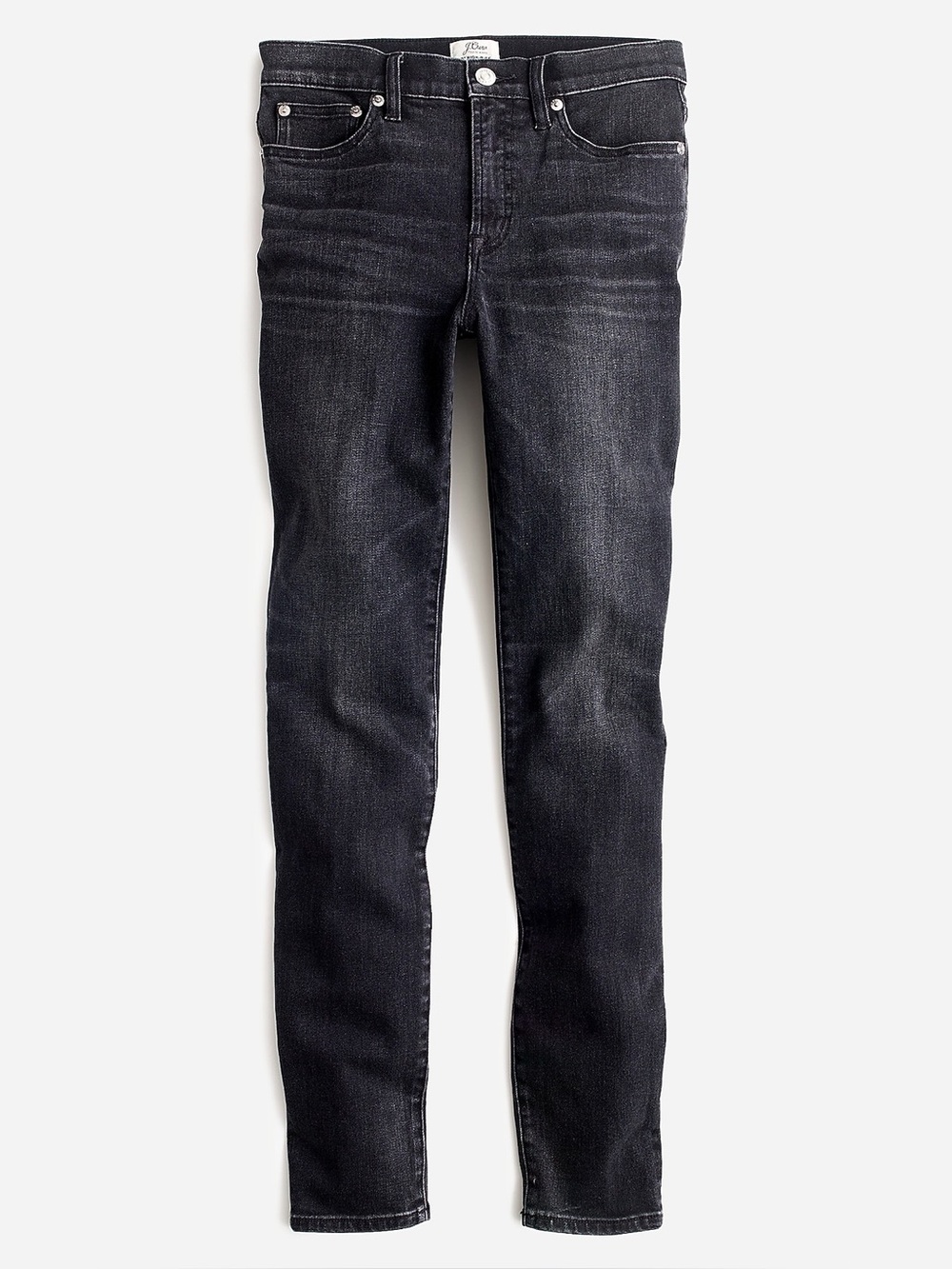 J Crew 9" High-rise Toothpick Jean In Charcoal Wash